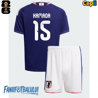 Japonia Daichi Kamada #15 Echipament de Fotbal Replică Mondial 2026 Copii Acasa (+ Șorturi)
